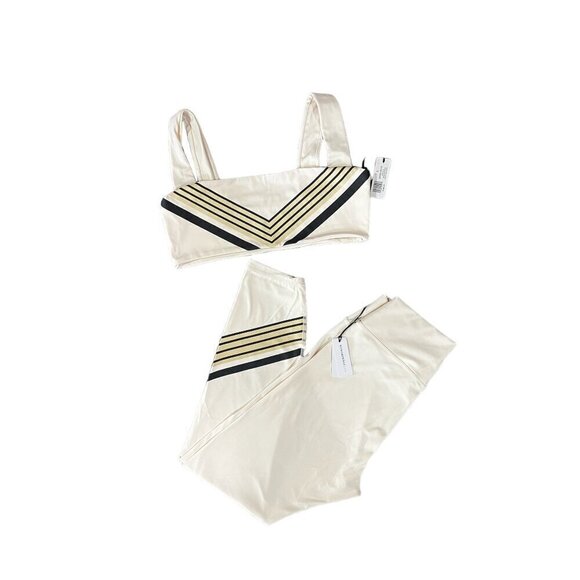 WEWOREWHAT WOMENS SET SPLICE MIDRISE TIGHTS LEGGINS, SPORTBRA, GYM, PILATES, - Picture 6 of 6